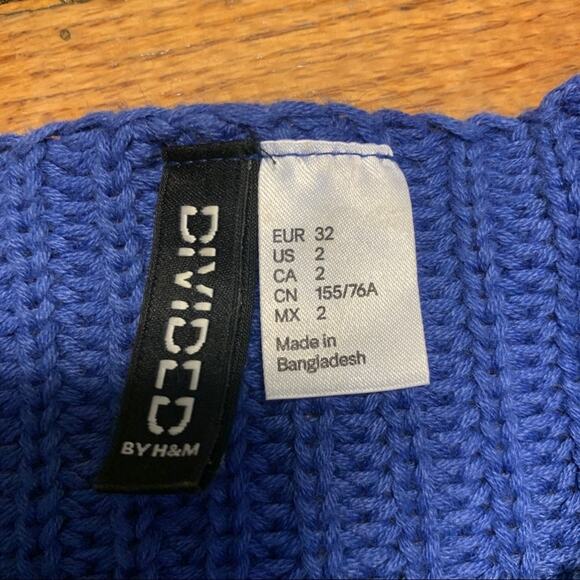 H&M ROYAL BLUE OVERSIZED RIBBED COTTON SWEATER 2 - Picture 5 of 8